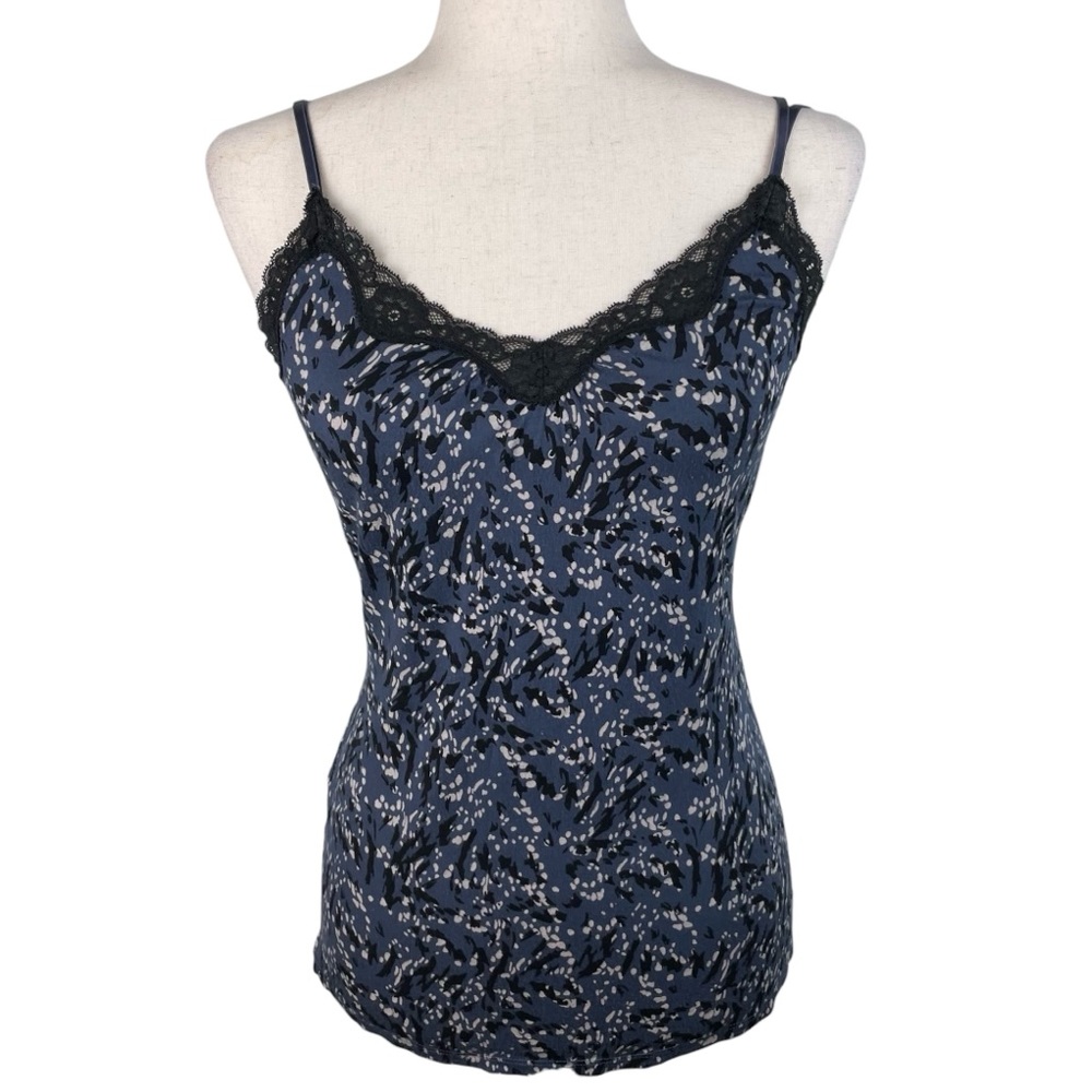Vintage Y2K Express Lace Trim Cami Tank Top Size Small Fairycore Dark Coquette